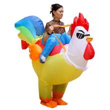 Adult Chicken Cosplay Inflatable Costume, Carnival Wear, Halloween Attire For Men And Women - Multicolor - View 7