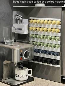 6 piezas Estante de almacenamiento de cápsulas de café, adecuado para cualquier soporte de cápsulas de café y organizador de cocina (No se incluyen el café y la máquina de café que se muestran en la imagen) - Multicolor - Ver 6