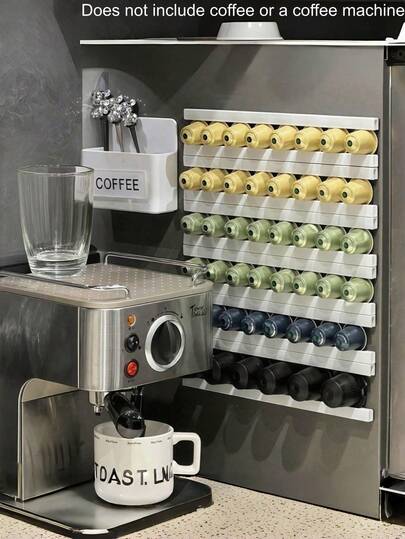 6pcs Coffee Capsule Storage Rack, Suitable For Any Coffee Capsule Holder And Kitchen Organizer (Coffee And Coffee Machine Shown In Image Not Included)