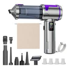 SUITU 便携式车载吸尘器，四合一手持式无刷电机，适用于汽车、家庭、办公室、露营，以及清洁电脑键盘和笔记本电脑。强劲吸力，专为清洁沙发角落而设计。2000mAh，11.1V - 無線 - 查看 11