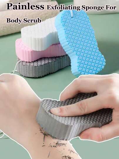 Painless Exfoliating Sponge, For Body Exfoliation, Leaving Skin Radiant. Gentle Yet Effective Korean Loofah Body Exfoliating Sponge, Removes Dead Skin And Dirt, Suitable For Both Men And Women. Applicable For Bathing And Body Care, Home Bathroom Decor, Autumn Decoration.