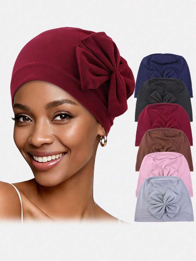 1 pieza Gorro de mujer con ribete de encaje, pañuelo musulmán, gorro para dormir, adecuado para uso diario para mujeres musulmanas con abayas - Multicolor - Añade 6