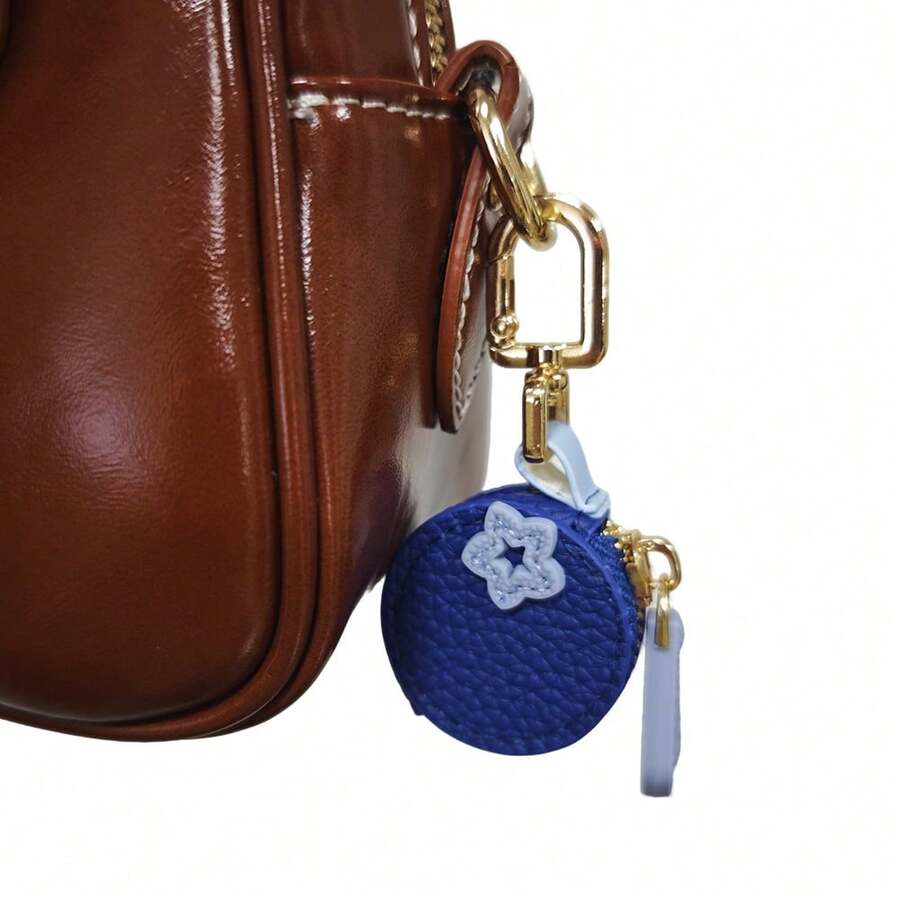 Mini Münzbörse mit Blaubeer-Anhänger, blau, kompatibel mit Airtag, Geschenk für Mädchen oder Frauen, Valentinstag Geschenktasche Anhänger, Schlüsselanhänger Accessoire für Frauen Geldbörse, Mini Geldbörse, Portemonnaie, kleine Geldbörse, Münzbörse