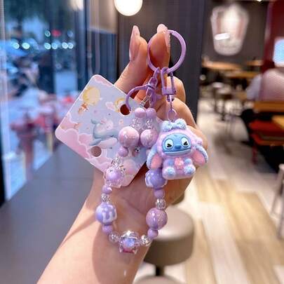 Cute Stitch Cartoon Keychain | Stitch Keychain Car Key Chain Small Backpack Pendant | Daily Use Party Gift Creative Bag Accessory Lanyard | Car Keychain, Backpack Decor, Bag Accessory, Student Backpack Accessory Wallet Pendant Suitable For | Gift Car Accessories Bag Decoration