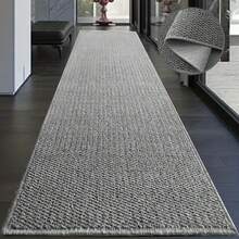 1pc Long Strip Faux Sisal Rug - Machine Washable Mat, Suitable For Entryway, Bathroom, Hallway, Kitchen, Laundry Room, Kitchen Mat, Long Strip Rug, Area Rug, Decorative Rug, Home Decor, Washable Rug - Grey - View 5