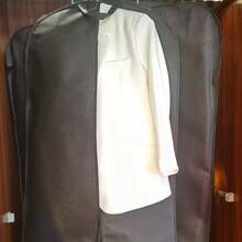 1 Peça Capa de Terno Respirável, Bolsa de Vestuário à Prova de Poeira Não Tecida com Alça Portátil, Adequada para Organização de Guarda-Roupa, Armazenamento de Viagem, Camisa, Casaco, Vestido, Jaqueta e Outras Proteções de Roupas. 3 Peças - Preto - Visão 3