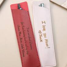 Leather Pen Case, Customized Leather Pen Pouch, Personalized Student Stationery Bag, Minimalist Ballpoint Pen Bag, Pencil Case, Pen Holder, Single Pencil/Pen Protective Sleeve Pouch, Suitable For Students, Teachers, Schools, Offices, Nurses - Multicolor - View 4