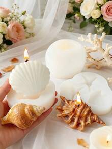 Multifunctional Seashell & Starfish Silicone Mold - Suitable For Candles, Handmade Soaps, Fondant Cakes, Chocolates - 3D Stereoscopic Design - Reusable - Seashell Mold - View 6