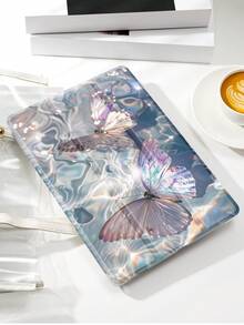 1个梦幻波浪蝴蝶图案平板电脑保护套，三折支架保护套，兼容iPad (A16) 11英寸第11代（2025款）/第10代、10.2英寸、Pro（2021/2020款）、Galaxy Tab A8 10.5英寸（2022款）、Matepad 10.4/Tab，防摔，带笔槽，支持睡眠/唤醒功能，年末送礼佳品。 - 彩色 - 查看 5