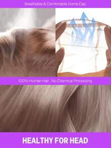 MEGALOOK 13x6 三片式蕾丝前假发，灰金色渐变，无缝透明蕾丝，可调节抽绳，真人发假发，顺滑，掉发极少，耐用，持久，隐形无痕 - 彩色 - 查看 11