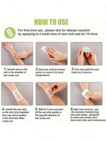 10pcs Face Wax Strips, Quick & Painless Hair Removal Kit, Suitable For All Skin Types - Standard Model - View 7