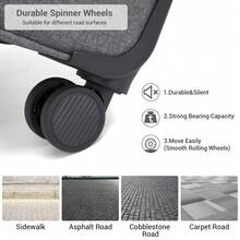 Luggage Suitcase Set 20 24 28 Inch 3 Piece Softshell Cabin Carry On Checked Travel Case With TSA Lock Spinner Wheels Expandable For Men Women - Grey - View 7