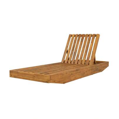 Sillón Reclinable de Madera de Acacia en Forma de Barco con 3 Posiciones de Reclinación - Acabado en Teca, Tumbona para Patio Exterior, Jardín, Piscina - Capacidad de 300 libras