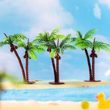 5 piezas Figuras en miniatura realistas de árboles de coco, diseño detallado de árboles de coco duales para paisaje de playa y caja de arena, de alta calidad en resina con textura auténtica y ambiente tropical, accesorios de decoración pequeños y versátiles adecuados para maqueta de tren, diseño de arquitectura, escenario de juegos de mesa - Multicolor - Ver 5