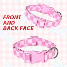 Pink Cartoon Cute Plaid Dog Collar, With Quick Release Buckle, Durable Breathable Polyester, Lucky Pink Cartoon Pattern - Suitable For Small/Medium/Large Dogs, Perfect Small Dog Birthday Gift - Pink - View 4