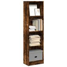 Bookcase Smoked Oak 40x24x143 Cm Engineered Wood - Brown - View 1