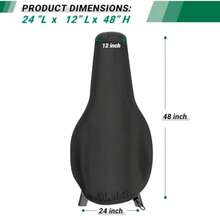 Funda de chimenea impermeable para chimenea duradera resistente 600D Oxford protectora para exteriores para chimenea 48 x 12 x 24 pulgadas color negro - Negro - Ver 2