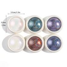 6pcs Nail Art Glitter Set, Includes Aurora And Laser Powder, Holographic And Rainbow Micro Glitters For Achieving Effect On Nails - Multicolor - View 5