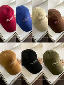 1pc Maad Autumn/Winter New Letter Embroidery Baseball Cap, Unisex Fashion Casual Versatile Peaked Hat - Multicolor - View 3