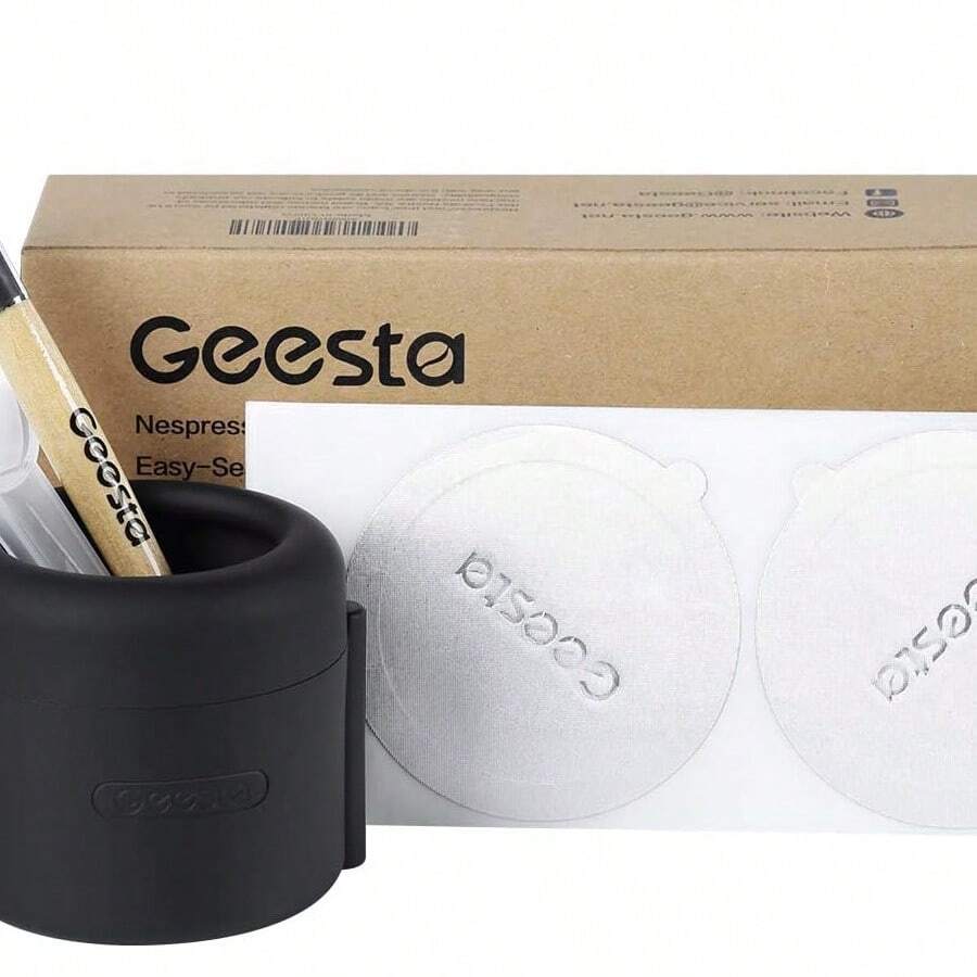 Reusable Coffee Capsule Refill Kit For Vertuoline Includes Brush Scoop Foil Seals 80pcs - Black - View 1