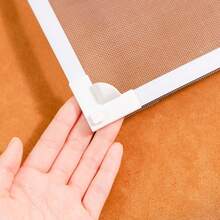 磁性粘性纱窗（全套 - 所有框架）DIY 防虫纱窗磁性蚊帐 - white net white edge - 查看 3