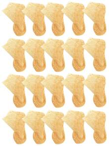 1/5/10双装 时尚女士蕾丝玫瑰花网眼袜 防滑隐形内衬袜 女式弹力舒适薄款透气短袜 柔软 - 彩色 - 查看 10