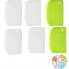 1/3pcs Dough Scraper - PP Plastic Baking Tools, Cake Bowl Baking Supplies Cake Dough Frosting Smoother, Green + White - Multicolor - View 1