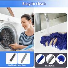 Extendable Feather Duster 10PCS Bendable Microfiber Duster With Extension Pole Up To 100 Long Dusters For High Ceiling And Fans Mum Cobweb Brush - Orange - View 6
