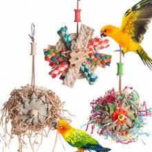 Juguete de linterna de pájaro de Navidad, juguete de linterna de loro de papel DIY, adecuado para que las aves mastiquen, afilen sus dientes y limpien sus bocas, decoración de jaula de pájaros, juguete de pájaro de Navidad, sin baterías, cuentas de colores aleatorios. Regalo para amantes de las aves, juguete de masticación natural para aves, aperitivo pequeño para loros, accesorio de regalo para jaula de pájaros - Ver 4