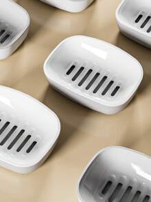 2pcs Bathroom Soap Dish Drain Soap Box, Removable Double-Layer Large Soap Holder Rack - Multicolor - View 9