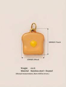 1件休闲厨房风格滴水吊坠，包含罐头食品、牡蛎、面包、瓶子、鱼、花、勺子、叉子、刀、杯子、草莓、热狗、柠檬、橄榄、豌豆、饼干、大蒜、蓝莓和番茄。采用不锈钢材质，18K镀金，防水防褪色。适用于DIY项链、手链、钥匙扣、包链、女士首饰、DIY配件、海滩装饰。 - 彩色 - 查看 27