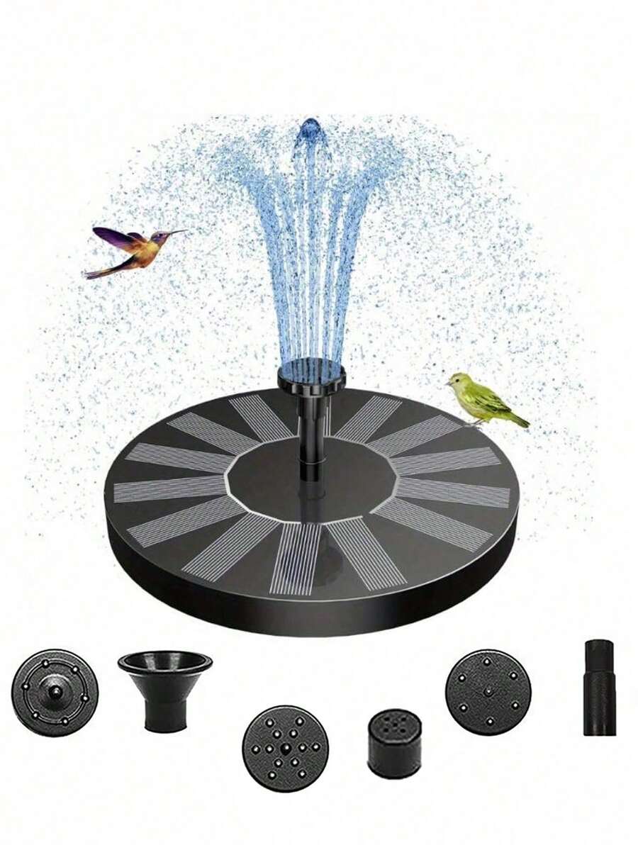 6-Nozzle Upgraded Solar Bird Bath Fountain Pump, Solar Panel Kit Water Pump, Freestanding Floating Solar Fountain Pump For Bird Bath, Garden, Pond, Swimming Pool