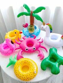 1/2/5pcs Inflatable Drink Cup Holder, Pool Cup Holder, Inflatable Drink Coaster, Floating Coaster, And Water Floating Accessories, Suitable For Swimming Pool, Beach Vacation, Party And Pool Decoration. Summer Essential. - Multiple Styles - View 7