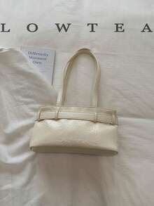 low tea 1 chiếc túi đeo vai bằng da PU màu trơn, kiểu dáng retro thời trang hình vuông dành cho nữ, có hai quai xách phía trên, khóa kéo, thích hợp cho du lịch, mua sắm, hẹn hò, làm quà tặng cho nữ, tuyệt vời cho đi làm, hoạt động ngoài trời, du lịch, leo núi (Đã bán kèm mặt dây chuyền) - trắng - Xem 9