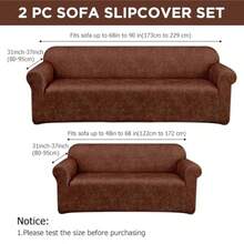 Peryiter - Juego de 2 fundas para sofá de dos piezas fundas de muebles para sala de estar sofá silla de brazo elástico a prueba de arrugas protector de muebles café oscuro tela tecnológica - Marrn oscuro - Ver 2