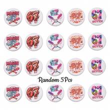 5颗运动主题病毒式表情包67印花硅胶珠，涂鸦风格28毫米篮球/棒球印花六七颗圆形珠子，DIY创意手链、项链、包包挂饰和工艺品 - 彩色 - 查看 9