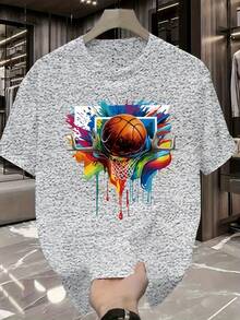 Camiseta estampada de moda para hombres - Blanco - Ver 3