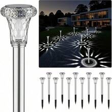 Solar Lights Outdoor Waterproof, Stainless Steel LED Solar Garden Lights For Patio, Lawn, Yard And Landscape, Garden Decor Patio Decor (8/12/16Pack) - 暖白色 - 查看 1