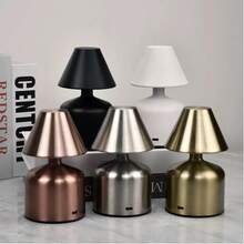 1pc Wireless Touch Control LED Lamp, Modern Macaron Mushroom Shaped Light, 3-Color Dimmable Bedside Lamp, Rechargeable Night Light, Suitable For Bedroom, Living Room, Home Decor And Gift - DunDun Table Lamp - Model a - View 3