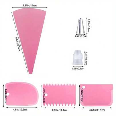 14 قطعة مجموعة أدوات تزيين الكيك مع 2 وصلة، 2 كيس حقن، و 3 مواشط كريمة، أدوات تزيين الكيك، فوهات، معجنات، كب كيك، صواني الخبز، أدوات الخبز، أدوات الحقن، أدوات الكيك، كريمة، بسكويت، أدوات المطبخ