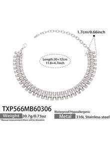 一套欧美流行金金字塔镶钻项链 | 18K镀金朋克粗链 | 嘻哈风格多层颈链 - 龐克風鉚釘首飾 - 查看 13