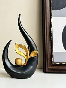 现代黑金抽象雕塑，奢华家居装饰，优雅的客厅、电视柜、书架、餐桌、书桌和玄关装饰；理想的乔迁礼物和结婚礼物；极简波西米亚装饰艺术。 - 種子 - 查看 9