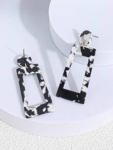 1 Pair Geometric Acrylic Stud Earrings - Multicolor - View 2