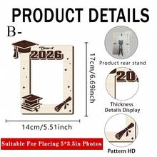 Khung ảnh mũ tốt nghiệp bằng gỗ (1/2 chiếc), giá đỡ để bàn hiện đại, thích hợp cho ảnh tốt nghiệp, hoàn hảo để trang trí tiệc tốt nghiệp và làm quà tặng kỷ niệm. - Khung ảnh - Xem 13