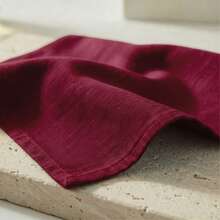 12pcs Solid Color Cloth Napkins, Washable Cotton Table Napkin For Household Dining Fall Autumn Decor Wedding Hotel 45*45cm - Màu Đỏ Sâu - Xem 3