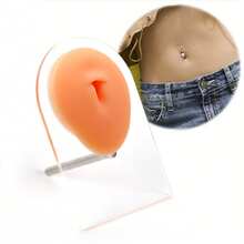 Modelo de silicona para perforación de oreja y labio, molde de práctica de tatuaje y perforación, modelo de práctica de simulación de múltiples partes con componentes de oreja, boca, nariz y labios con un soporte de exhibición; suave y muy elástico, proporcionando una simulación de piel realista; adecuado para la práctica de perforación, la instrucción de perforación y como herramienta de entrenamiento - Ver 7