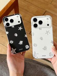 Ốp lưng điện thoại phong cách đại dương Y2K mùa hè hình sao biển, tương thích với iPhone 17 Pro Max 17 Pro 17 16 Pro Max 16 Pro 16 15 Pro Max 15 Pro 14 Pro Max 14 Pro 13 12 Pro Max 11 16 15 14 Plus, họa tiết vỏ sò laser, ốp lưng mềm mại. - trắng - Xem 2