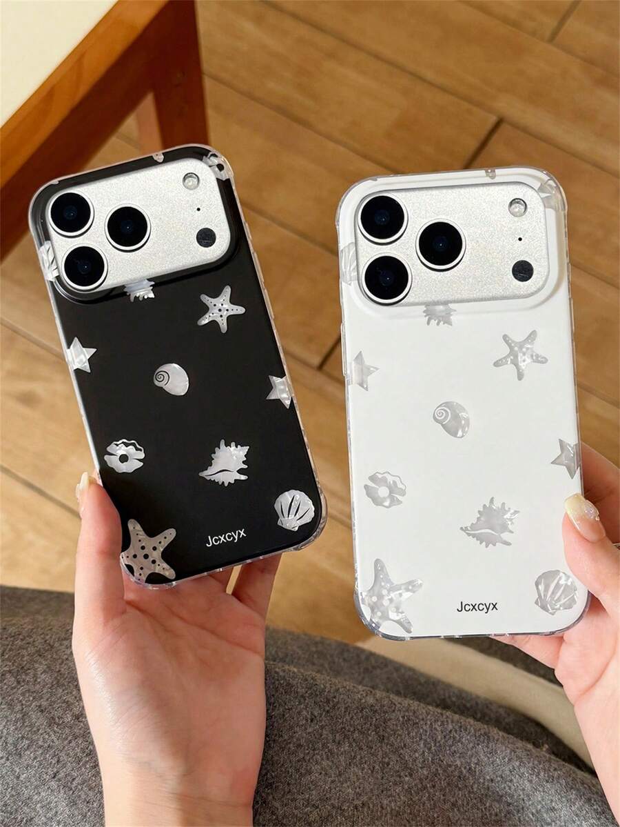 Ốp lưng điện thoại phong cách đại dương Y2K mùa hè hình sao biển, tương thích với iPhone 17 Pro Max 17 Pro 17 16 Pro Max 16 Pro 16 15 Pro Max 15 Pro 14 Pro Max 14 Pro 13 12 Pro Max 11 16 15 14 Plus, họa tiết vỏ sò laser, ốp lưng mềm mại.