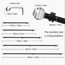 1pc White Curtain Rod, Crystal Head Single Rod, Multiple Sizes Available, Suitable For Various Windows, Good Load Bearing, Easy Installation, Durable High-Quality Metal Material, Adjustable Length - White - View 7