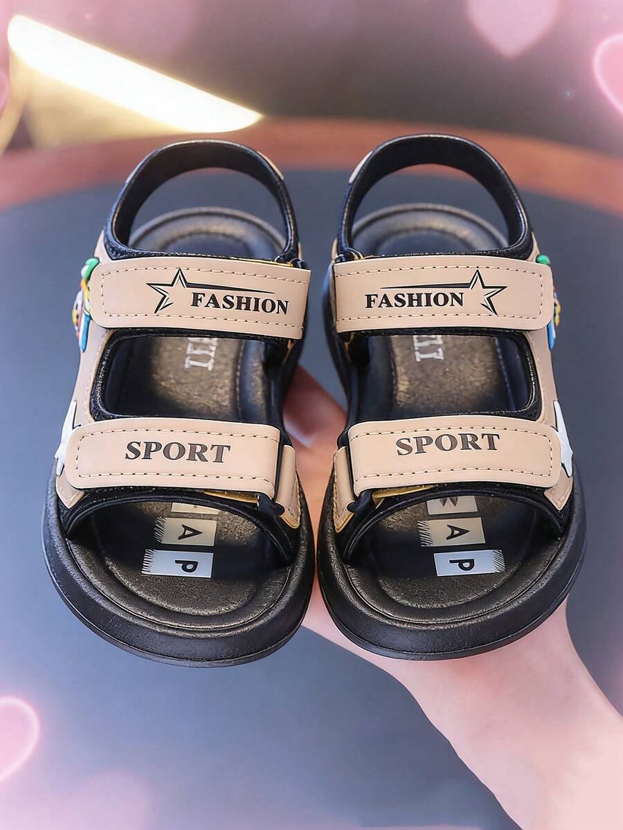 Boys' Summer Sports Sandals, Student Beach Shoes - Khaki - View 1